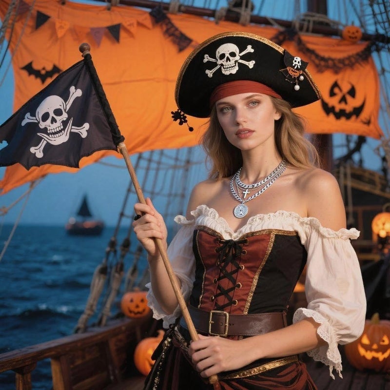 Lookray Gold Pirate Necklace for Women Layered Chunky Pirate Costume Jewelry Hip Hop 80s 90s Coin Pendant Necklace Halloween Pirate Costume Accessories - Image 3